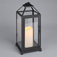 15.16'' H Metal And Plexi Glass Open Roof Lantern with LED Candle Included   560873837